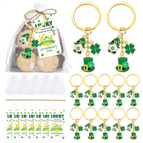 Patricks Day Themed Keychains Key Holders with Drawstring Bag 1