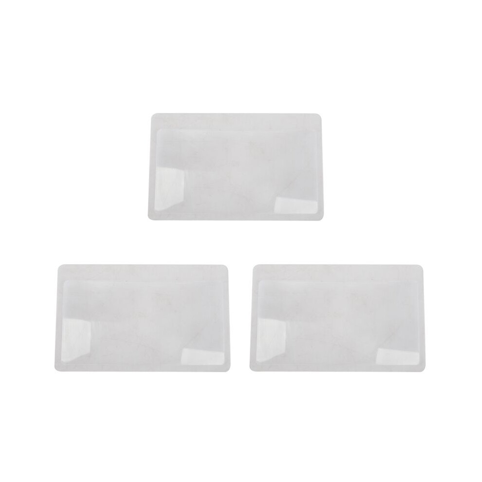 3pcs 3 X Magnifier Magnification Magnifying Fresnel Pocket Credit Card Size Transparent Magnifying Glass