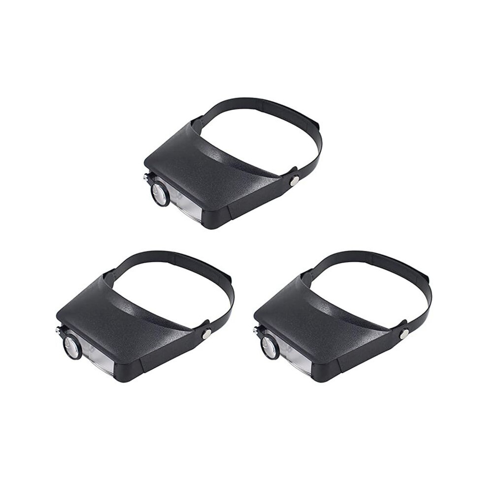 3pc Slimline Headband Magnifier with 9 Lenses, Assisted Repair of -Mounted Reading Magnifying Glass 1.5X/3X/9.5X/11X
