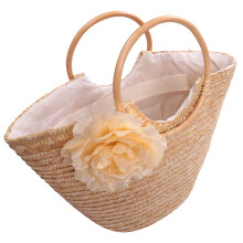 Frauen Stroh Handtasche Blume gewebt Sommer Strand Crossbody Handtasche Tasche Basket Kaeufer Geldbeutel