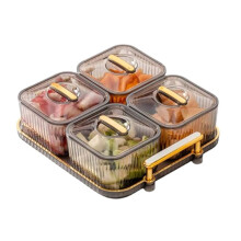 Vassoio Snack Multifunzionale per Frutta, Noci, Piatto per Feste un Scomparti, Ciotola da Portata Divisa con Coperchio per Cracker A
