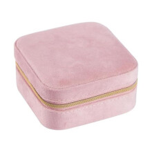 Pluche Fluweel Reissieraden Opbergdoos Oorbellen & Ringen Reissieraden Etui Organisator Sieraden Reisorganisator Roze