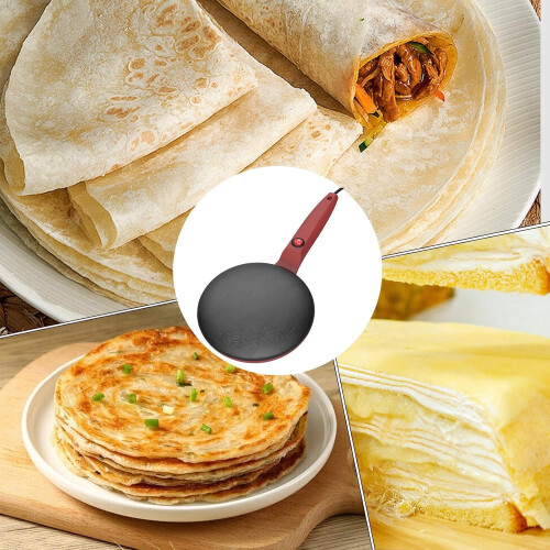 Electric Crepe Maker 7.8 Inch NonStick Surface with Automatic Temperature Control for Fast Cooking 1