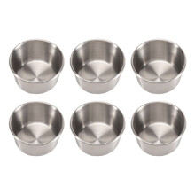 6 StüCk 2 Unzen Edelstahl-Dip-Saucenbecher, -Dip-Schalen, Wiederverwendbare GewüRzbecher Aus Metall, AuflaufbehäLter (Silber)
