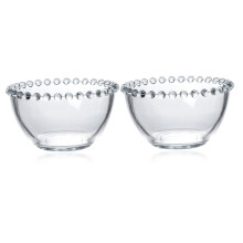 2Pcs Glass Salad Bowl Set, Medium Deep Clear Serving Bowls for Fruit, Dessert, Yogurt, Snacks, Home and Party Use