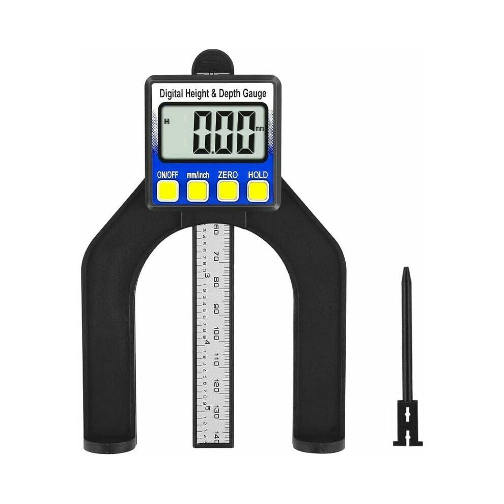 Digital Depth And Height Gauge With Precise Measurement, Digital Display And Magnetic Base For Woodworking Excellence 9433291740361
