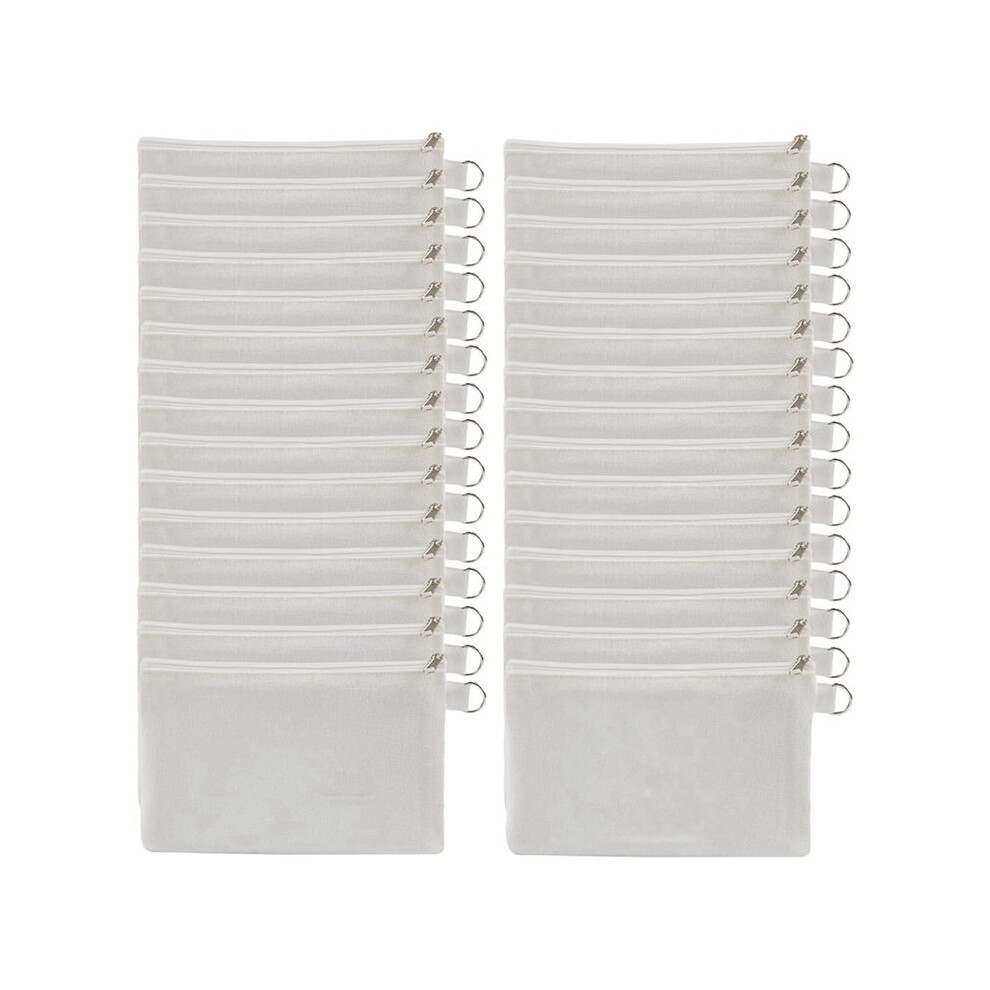 White 30 Pcs Sublimation Blanks Makeup Bags Bulk,Canvas Bag,Polyester Tote Bags For Sublimation Diy