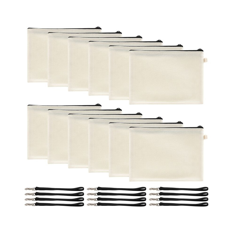 1 Set Cosmetic Bag Sublimation Blank Heat Transfer Cosmetic Bag with Wrist Strap Lanyard for Diy