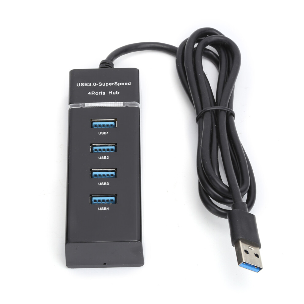 Efficient 1 To 4 Usb 3.0 Hub Cable Splitter For Fast Data Transfer Black 5011378603248