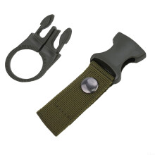 Camping Water Bottle Buckle Holder Nylon Webbing Carabiner Clip Fits Belts And Backpacks Green