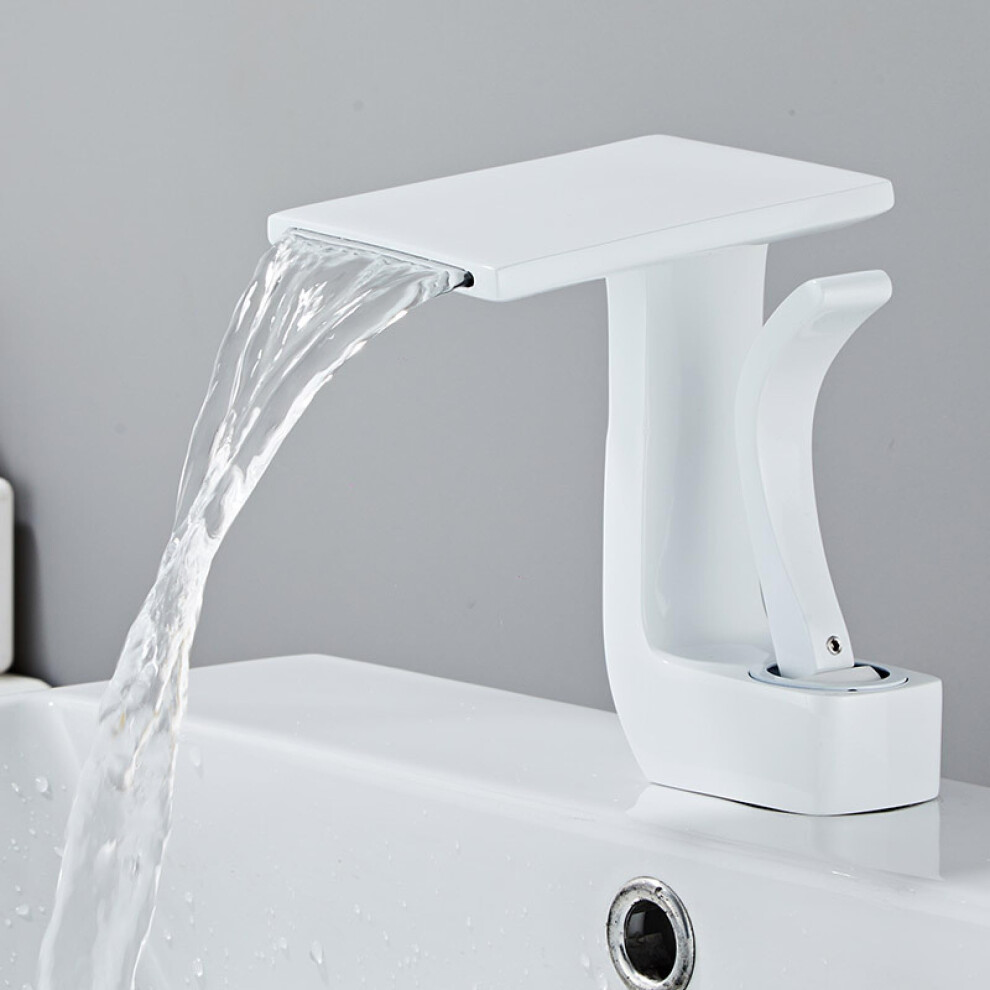 Brass Hot And Cold White Gold Rimmed Large Flow Wide Faucet With 60Cm Inlet Pipe Brass Kitchen Faucet Hot Cold Water 9382693203571