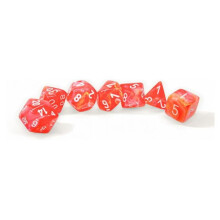 Chessex Manufacturing CHX27553 7-Die Set - Festive Polyhedral Luminary - Dahlia & White