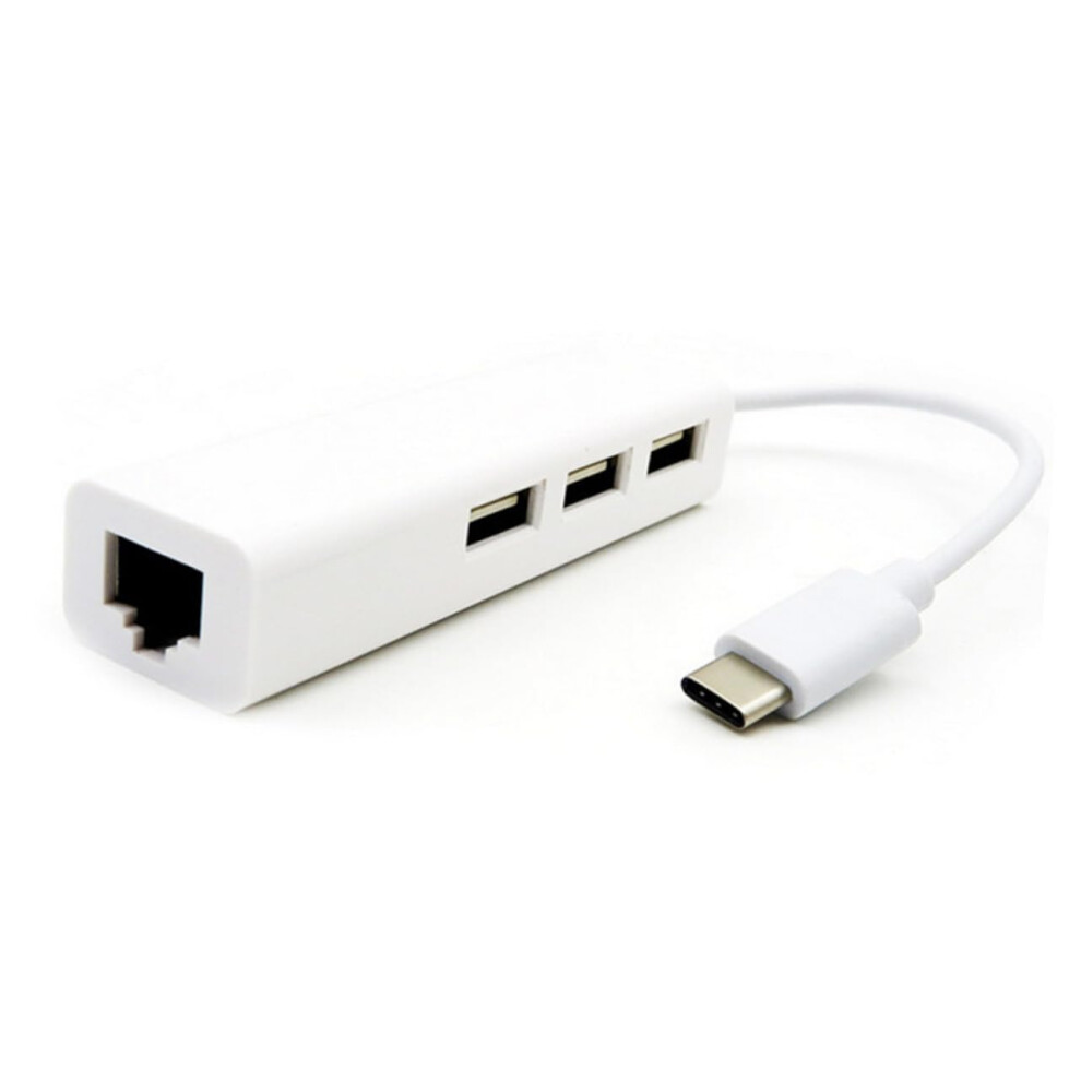 Usb Ethernet Adapter With Usb Ports For Laptop Usb 3.0 Hub, Gigabit Ethernet, Typec Compatible 9382693085801