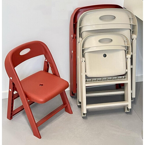 Foldable Stools 55cm Two Pack, Thickened Back Plastic Stool For Children, Folding Back Chair, Shoe Changing Stool 2