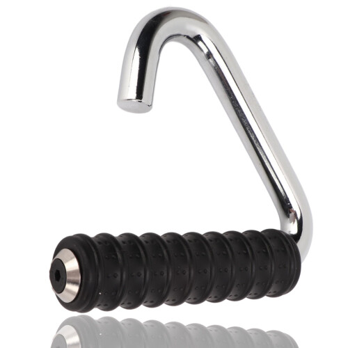 Pull up Handles Neutral Grip C Shaped Silver Universal Rubber Wrapped Dumbbell Attachment For Gym