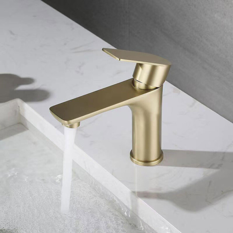 Faucet Gray Stainless Steel Bathroom Basin Faucet Hot And Cold Water 60Cm Inlet Pipe 9189345531927