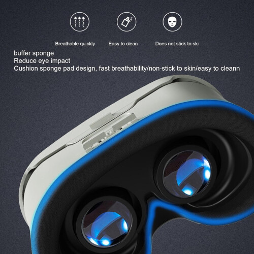 3D Virtual Reality Glasses Adjustable VR Headset For Smartphones Phone Compatible Comfortable Compact Design 2
