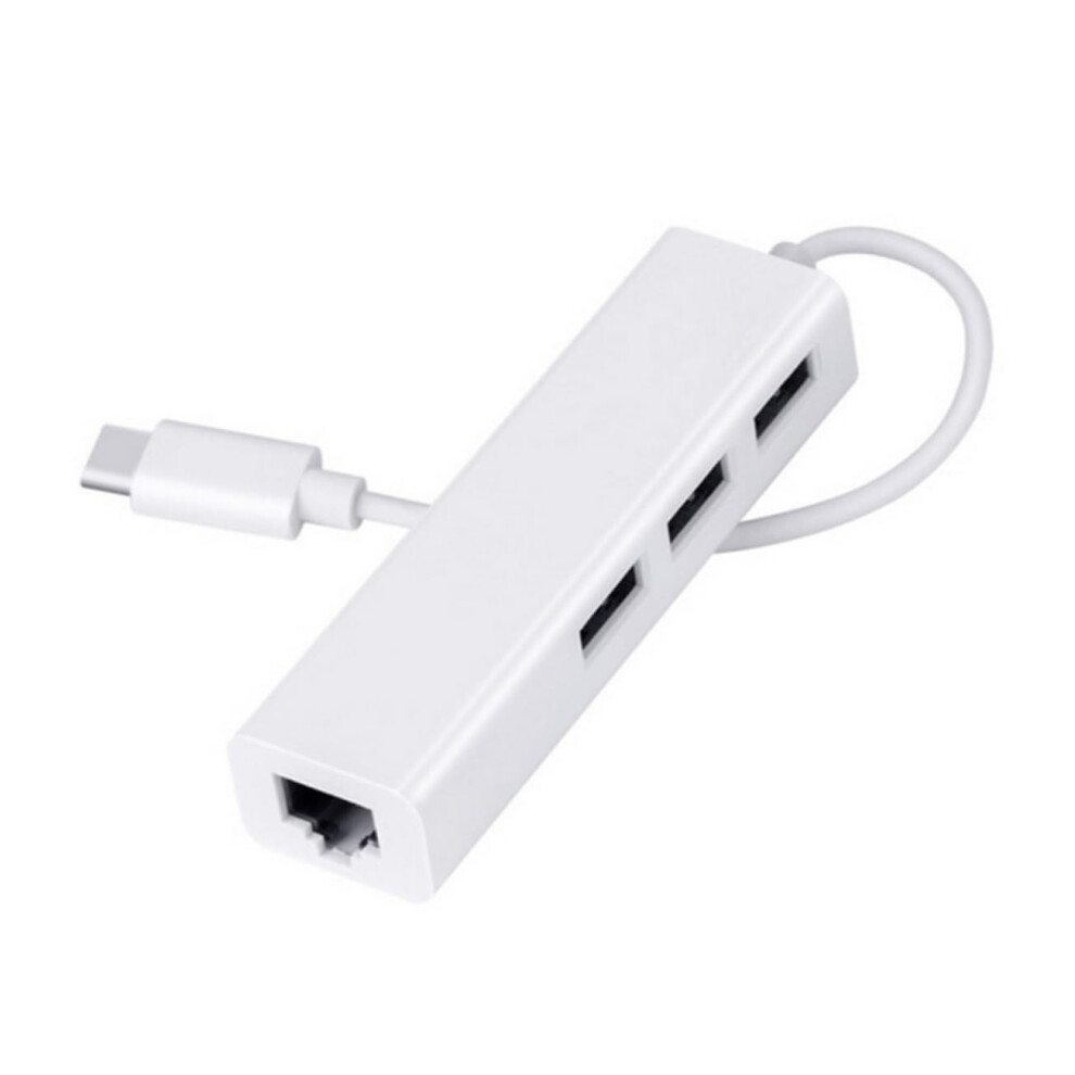 Usbc Ethernet Adapter With Usb 3.0 Ports For Laptop And Desktop, Gigabit Rj45 Ethernet Ports 9382693086426