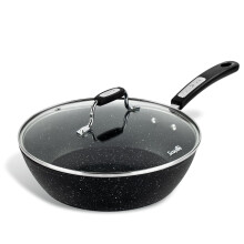 Scoville NEVERSTICK 26cm Sauté Pan with Lid, Non-Stick Deep Frying Pan, Suitable for All Hobs Including Induction, Rapid Heat Conduction, PFOA Free,