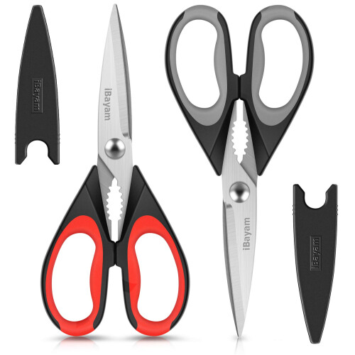 Kitchen Shears, 2-Pack Kitchen Scissors Heavy Duty Meat, Dishwasher Sa
