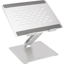 Amazon Basics Adjustable Ergonomic Laptop Stand, Multi-Angle with Heat