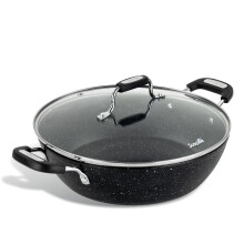 Scoville NEVERSTICK 28cm Shallow Casserole Pot with Glass Lid - Non Stick Casserole Pot, 3.3L Capacity, Suitable for All Hobs Including Induction, To