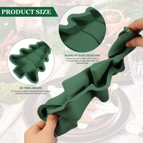 Operitacx Christmas Tree Silicone Baking Mould Pan Kitchen Bakeware Tools for Chocolate Cake, Ice, Baking Cake, Pudding, Muffins 1