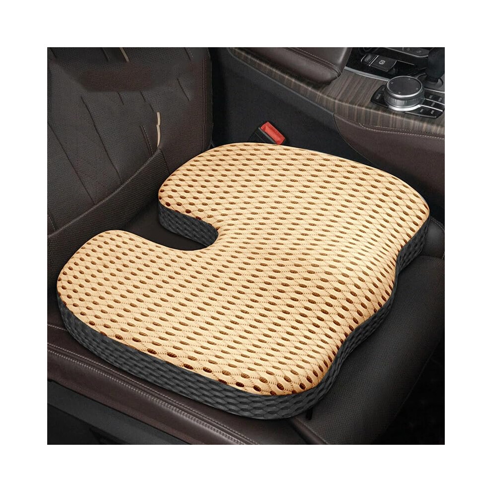 Car Seat Cushion For Compatible Renault Zoe I 20192023, Memory Foam, Breathable, Booster Seat Pad, Nonslip, Beige 9199774508537
