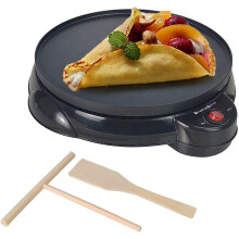 Health and Home Electric Crepe Maker - 10"Crepe Pan,Crepe Griddle, Non-stick Pancake Maker - Easy Clean & Includes Wooden Spatula, Batter Spreader