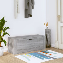 qohoio Wall Shoe Cabinet Grey Sonoma 100x35x38 cm Engineered Wood,Shoe Cabinet Modern Narrow Shoe Cupboard Hallway Wooden Storage Organiser