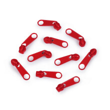 cyclingcolors 10 x Replacement Zipper Slider Repair Kit for Zip Head No. 5 Sliders for Clothes Bags Jackets Bags Suitcases Jeans Red
