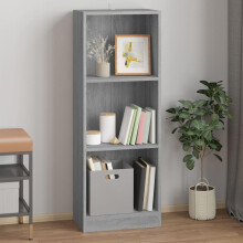 LXYZWRW Shelving 3-Tier Book Cabinet Grey Sonoma 40x24x109 cm Engineered Wood Bookcases & Standing Shelves