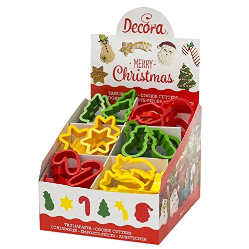 DECORA Christmas 60 Cookie Cutters Display, Plastica, Arancio 1