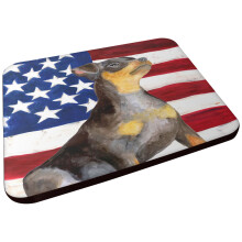 Caroline's Treasures BB9724FC Miniature Pinscher #2 Patriotic Decorative Coasters, Fabric, Multicolor
