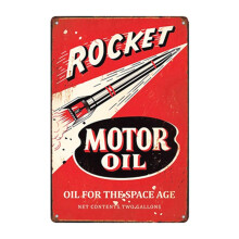 Mega-deal Rocket Motor Oil Gas Oil Garage Auto Shop Rustic Metal Decor 12" x 8"