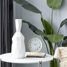 White Ceramic Modern Flower Vase, Tall Large Vase for Living Room, 16 x 6 x 6