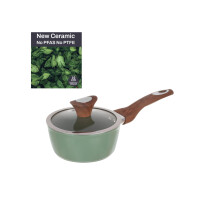 KASANOVA Saucepan with one Handle 16 cm with lid Green New Ceramic