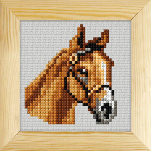 Orchidea Counted Cross Stitch Kit: with Frame: Horse
