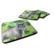 Caroline's Treasures BB9836FC Schnauzer St Patrick's Decorative Coasters, Fabric, Multicolor