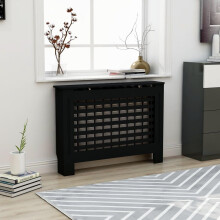 XGWKCNV Household Appliance Accessories Radiator Cover Black 112x19x81.5 cm MDF Heating Radiator Accessories