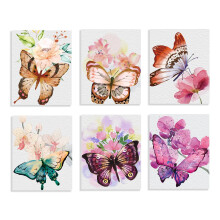 YIMEHDAN Watercolor Butterflies Wall Art Print - Vintage Butterfly with Flower Canvas Print - Nature Floral Artwork for Girls Bedroom Farmhouse Decor