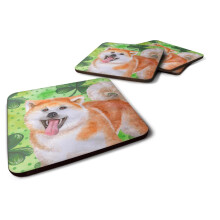 Caroline's Treasures BB9877FC Akita St Patrick's Decorative Coasters, Fabric, Multicolor