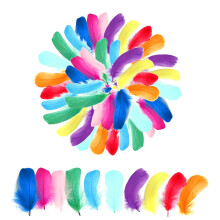 400pcs Colorful Feathers for Crafting,3-5 inches Natural Feathers with 10 Colors DIY Crafts No-Fading for Wedding Home Party Handmade Decorations