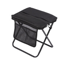 Folding Backpack Stool Fishing Seat Compact Footrest Ottoman Portable Camping Chair For Adults Backpacking Picnic Black