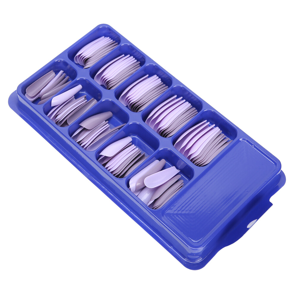 100Pcs Full Cover Acrylic Nail Tips Set 13 Sizes Fake Nails
