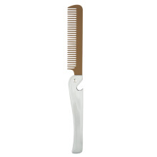 Pente dobrável em aço inoxidável com propriedades antiestáticas, pente fino para desfiar o cabelo, ideal para uso profissional em barbearias, com