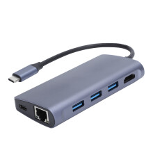 Dual Monitor Docking Station for Type-C Devices, 8 in 1 Expansion with HDMI Compatible, Super Compatibility, Multiport Adapter Hub for Huawei, IOS,