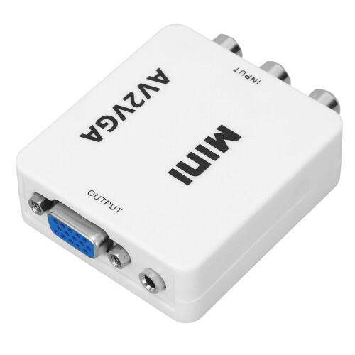 Composite To Vga Adapter, Mini Vga Converter For Desktops Laptops Hdtv Boxes With Plug And Play Functionality 2