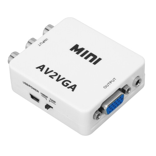 Composite To Vga Adapter, Mini Vga Converter For Desktops Laptops Hdtv Boxes With Plug And Play Functionality 1