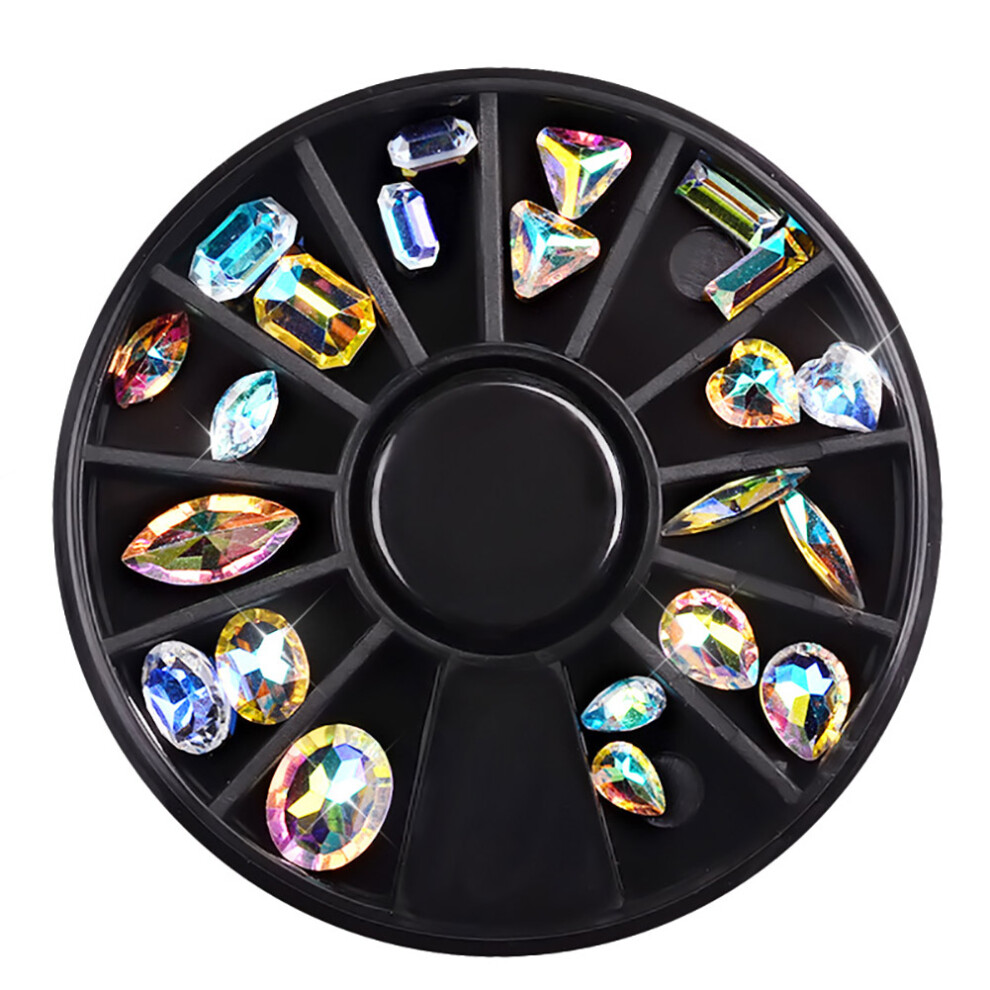 Iridescent AB Gems Flatback Rhinestones With Premium Glass Material Suitable For Nail Art And Phone Bag Mirror Decoration For Halloween Parties